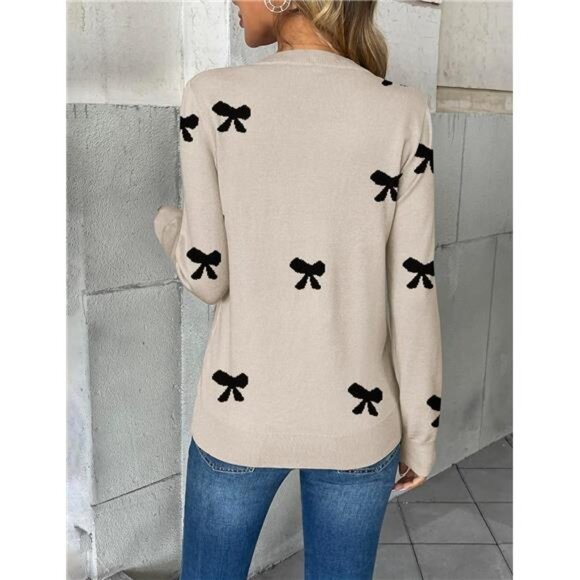 Womens V neck sweater long sleeve ribbed knit lightweight pullover top fall - Picture 3 of 5